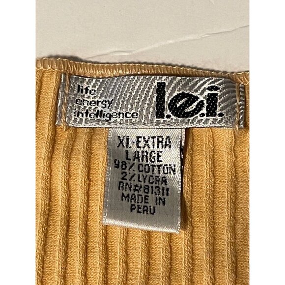 L.E.I. long sleeve shirt womens XL ribbon boat collar LEI L4F27000 tan new - Picture 3 of 11